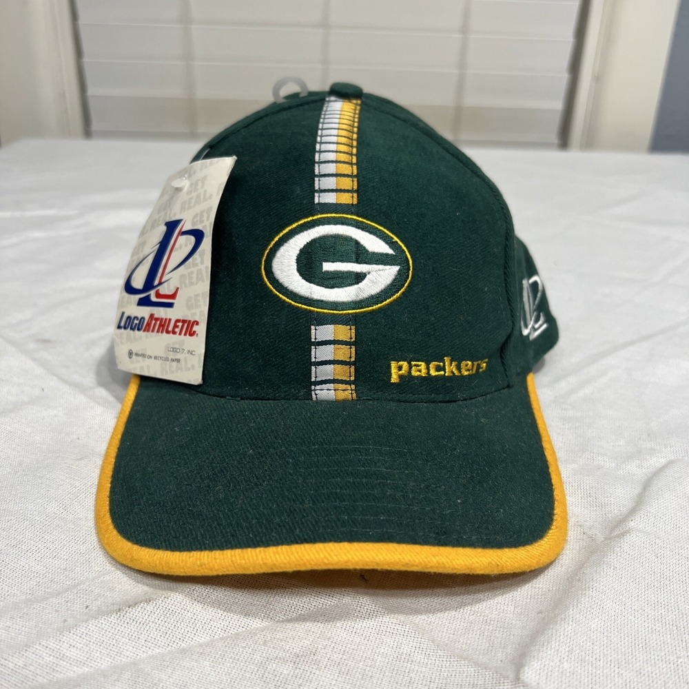 Vintage 90s GREEN BAY PACKERS LOGO ATHLETICS PRO LINE TEAM CAP Hat Green Yellow